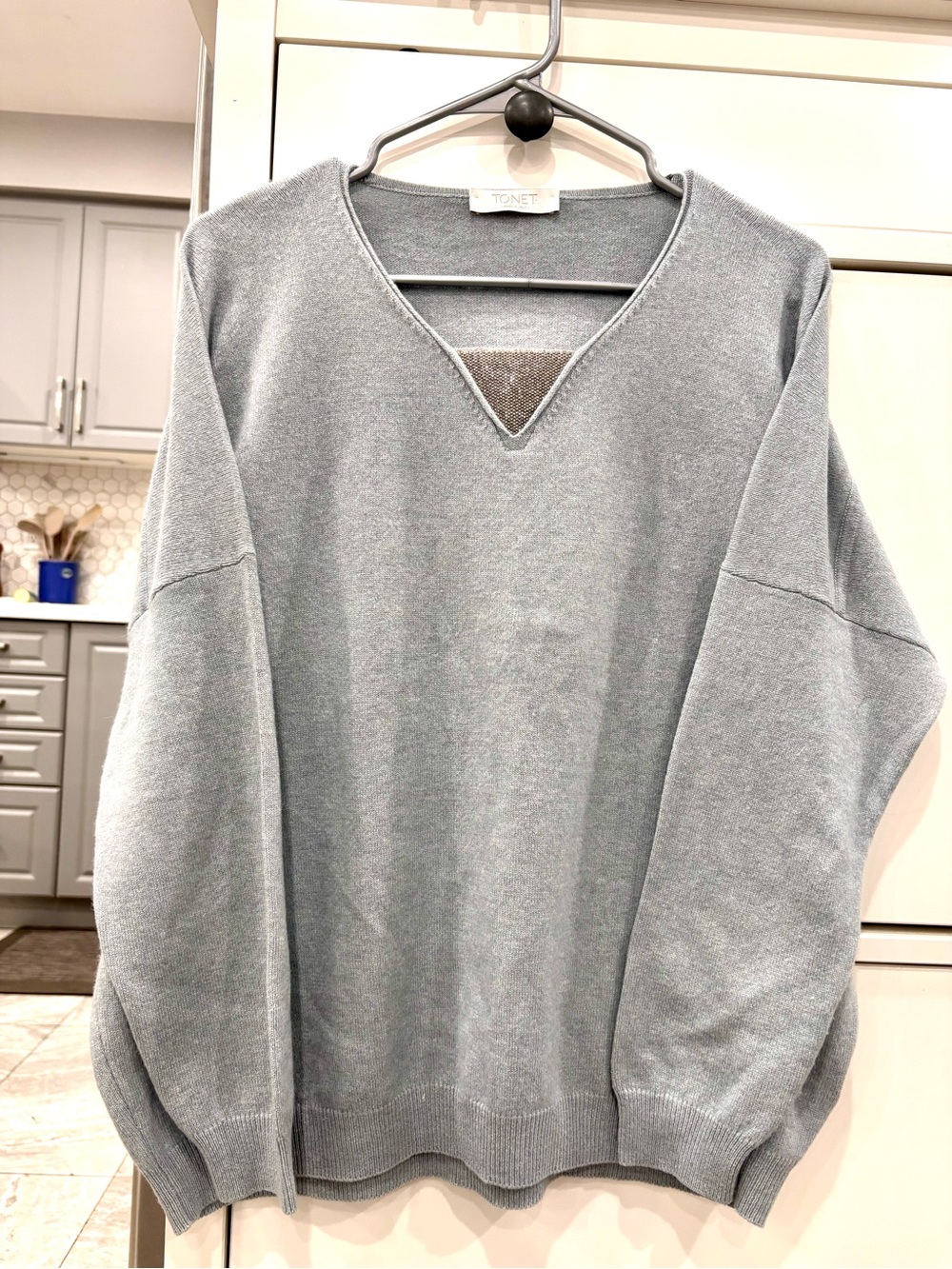Tonet sweater wool,silk and cashmere made in Italy sweater.